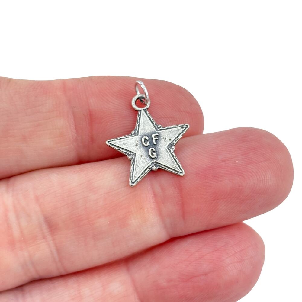Vintage Sterling Silver 925 Star Initial Charm